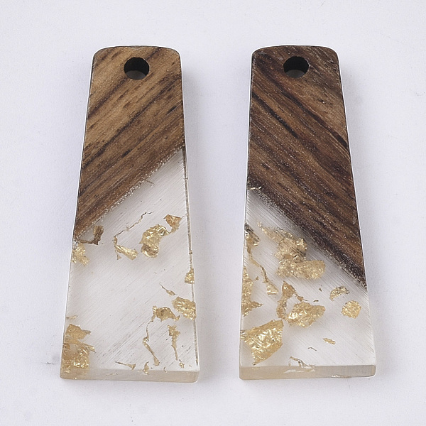 PandaHall Transparent Resin & Walnut Wood Pendants, with Gold Foil, Waxed, Trapezoid, Gold, 30x12x3.5mm, Hole: 2mm Resin+Wood Trapezoid Gold
PandaHall Transparent Resin & Walnut Wood Pendants, with Gold Foil, Waxed, Trapezoid, Gold, 30x12x3.5mm, Hole: 2mm Resin+Wood Trapezoid Gold