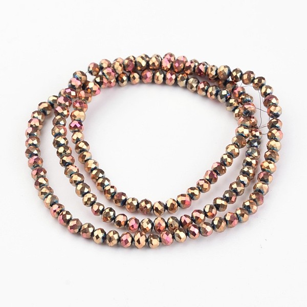 PandaHall Electroplate Glass Bead Strands, Faceted, Rondelle, Rose Gold Plated, 3x2.5mm, Hole: 1mm, about 133pcs/strand, 13 inch Glass...
PandaHall Electroplate Glass Bead Strands, Faceted, Rondelle, Rose Gold Plated, 3x2.5mm, Hole: 1mm, about 133pcs/strand, 13 inch Glass...
