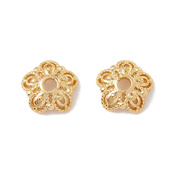 PandaHall 5-Petal Brass Bead Caps, Cadmium Free & Lead Free & Nickle Free, Flower, Real 18K Gold Plated, 7.5x2mm, Hole: 1.6mm Brass
PandaHall 5-Petal Brass Bead Caps, Cadmium Free & Lead Free & Nickle Free, Flower, Real 18K Gold Plated, 7.5x2mm, Hole: 1.6mm Brass