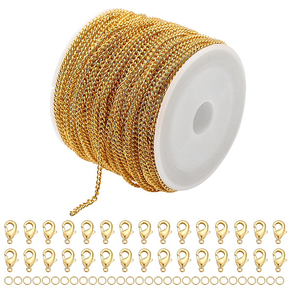 PandaHall CHGCRAFT DIY Chain Bracelet Necklace Making Kit, Including Iron Curb Chains & Jump Rings, Alloy Clasps, Golden, Chain: 20M/set...
PandaHall CHGCRAFT DIY Chain Bracelet Necklace Making Kit, Including Iron Curb Chains & Jump Rings, Alloy Clasps, Golden, Chain: 20M/set...