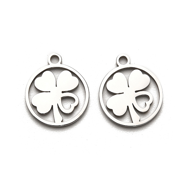 PandaHall 316 Surgical Stainless Steel Charms, Laser Cut, Ring with Clover Charm, Stainless Steel Color, 15x12.5x1mm, Hole: 1.6mm 316...
PandaHall 316 Surgical Stainless Steel Charms, Laser Cut, Ring with Clover Charm, Stainless Steel Color, 15x12.5x1mm, Hole: 1.6mm 316...