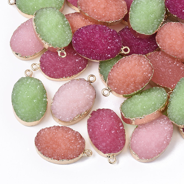 PandaHall Druzy Resin Pendants, with Edge Light Gold Plated Iron Loops, Oval, Mixed Color, 28~29x17x9~10mm, Hole: 1.8mm Iron+Resin Oval..., Multicolor
PandaHall Druzy Resin Pendants, with Edge Light Gold Plated Iron Loops, Oval, Mixed Color, 28~29x17x9~10mm, Hole: 1.8mm Iron+Resin Oval..., Multicolor