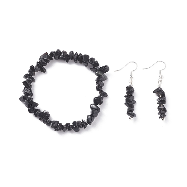 PandaHall Natural Obsidian Chips Beaded Jewelry Set, Gemstone Stretch Bracelets & Dangle Earrings for Women, Platinum, 35mm, Pin: 0.5mm...
PandaHall Natural Obsidian Chips Beaded Jewelry Set, Gemstone Stretch Bracelets & Dangle Earrings for Women, Platinum, 35mm, Pin: 0.5mm...
