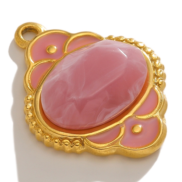PandaHall Stainless Steel Pendants, with Enamel and Resin, Golden, Flower Charm, Pale Violet Red, 24x19mm, Hole: 1.9mm Stainless...
PandaHall Stainless Steel Pendants, with Enamel and Resin, Golden, Flower Charm, Pale Violet Red, 24x19mm, Hole: 1.9mm Stainless...