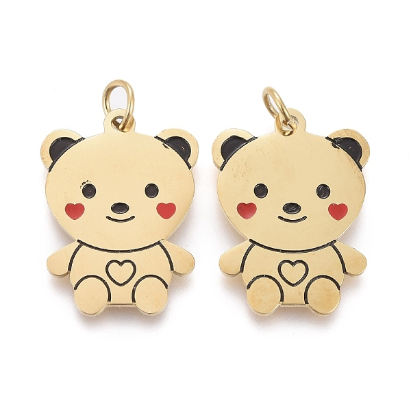 PandaHall 316 Surgical Stainless Steel Enamel Pendants, Little Bear Shape, Red & Black, Golden, 16.5x12x0.8mm, Jump Ring: 4x0.6mm, 2.8mm...
PandaHall 316 Surgical Stainless Steel Enamel Pendants, Little Bear Shape, Red & Black, Golden, 16.5x12x0.8mm, Jump Ring: 4x0.6mm, 2.8mm...