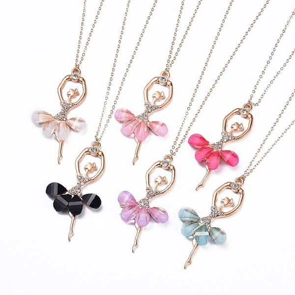 PandaHall Alloy Resin Pendant Necklaces, with Rhinestone and Real 18K Gold Plated Brass Cable Chains, Ballet Girl, Mixed Color, 23.43 inch..., Multicolor
PandaHall Alloy Resin Pendant Necklaces, with Rhinestone and Real 18K Gold Plated Brass Cable Chains, Ballet Girl, Mixed Color, 23.43 inch..., Multicolor