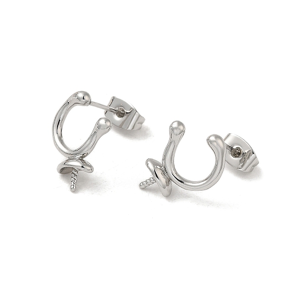 PandaHall Brass Stud Earring Findings, with 925 Sterling Silver Pins, for Half Drilled Beads, Real Platinum Plated, 15.5x11.5mm, Pin...
PandaHall Brass Stud Earring Findings, with 925 Sterling Silver Pins, for Half Drilled Beads, Real Platinum Plated, 15.5x11.5mm, Pin...