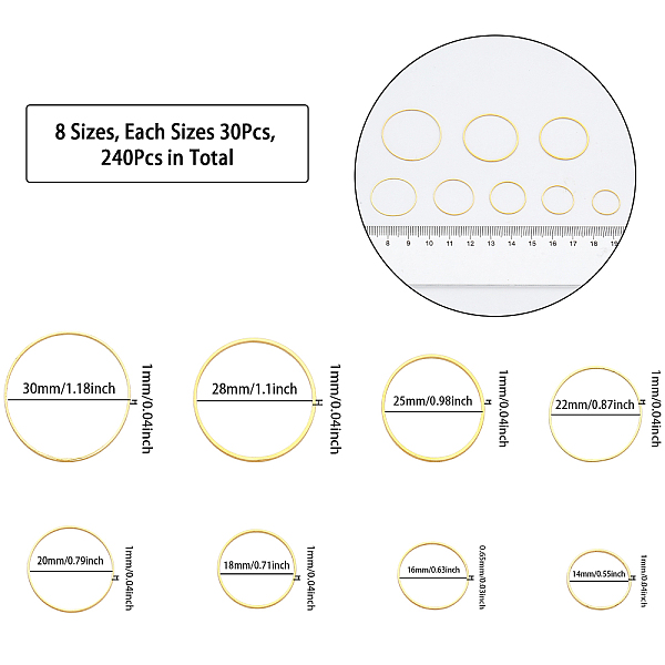 PandaHall CHGCRAFT 240Pcs 8 Sizes Earrings Beading Hoop Round Earring Circle Charms Open Bezel Pendant Frame for Dangle Earrings Jewelry...
PandaHall CHGCRAFT 240Pcs 8 Sizes Earrings Beading Hoop Round Earring Circle Charms Open Bezel Pendant Frame for Dangle Earrings Jewelry...