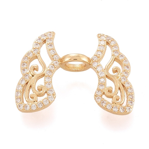 PandaHall Brass Micro Pave Clear Cubic Zirconia Bead Caps, Long-Lasting Plated, Wing Spacer Beads, Real 18K Gold Plated, 16.6x21x5.6mm, Hole...
PandaHall Brass Micro Pave Clear Cubic Zirconia Bead Caps, Long-Lasting Plated, Wing Spacer Beads, Real 18K Gold Plated, 16.6x21x5.6mm, Hole...