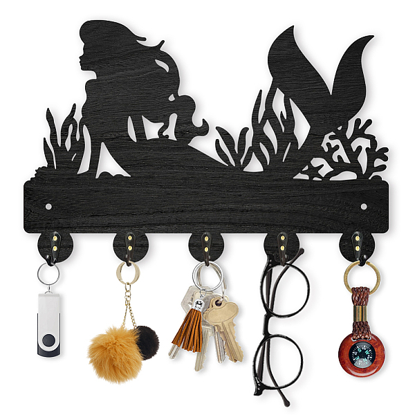 PandaHall Wood & Iron Wall Mounted Hook Hangers, Decorative Organizer Rack, with 2Pcs Screws, 5 Hooks for Bag Clothes Key Scarf Hanging..., Black
PandaHall Wood & Iron Wall Mounted Hook Hangers, Decorative Organizer Rack, with 2Pcs Screws, 5 Hooks for Bag Clothes Key Scarf Hanging..., Black