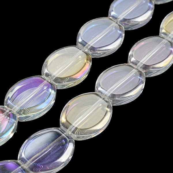 PandaHall AB Color Plated Electroplate Transparent Glass Beads Strands, Oval, Clear AB, 17x13.5x4.5mm, Hole: 1.2mm, about 37pcs/strand..., White
PandaHall AB Color Plated Electroplate Transparent Glass Beads Strands, Oval, Clear AB, 17x13.5x4.5mm, Hole: 1.2mm, about 37pcs/strand..., White
