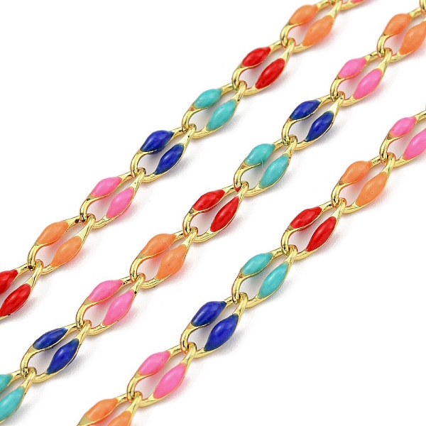 PandaHall Ion Plating(IP) Brass Dapped Chains, Cable Chains with Enamel, Real 18K Gold Plated, Soldered, with Spool, Flat Oval, Colorful...
PandaHall Ion Plating(IP) Brass Dapped Chains, Cable Chains with Enamel, Real 18K Gold Plated, Soldered, with Spool, Flat Oval, Colorful...