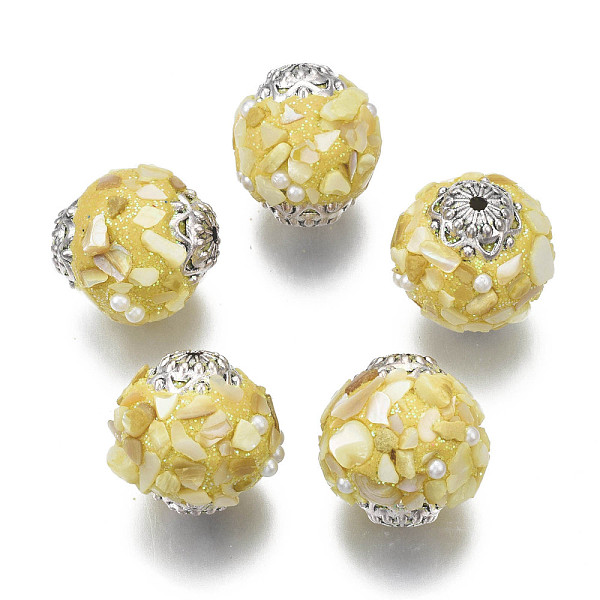 PandaHall Handmade Indonesia Beads, with Metal Findings, Round, Antique Silver, Yellow, 19x18mm, Hole: 1.5mm Polymer Clay Round Yellow
PandaHall Handmade Indonesia Beads, with Metal Findings, Round, Antique Silver, Yellow, 19x18mm, Hole: 1.5mm Polymer Clay Round Yellow