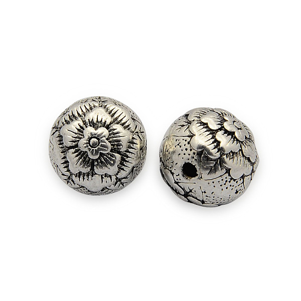 PandaHall Carved Brass Beads, Round with Flower Pattern, Nickel Free, Antique Silver, 14mm, Hole: 2mm Brass Round
PandaHall Carved Brass Beads, Round with Flower Pattern, Nickel Free, Antique Silver, 14mm, Hole: 2mm Brass Round
