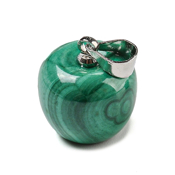 PandaHall Natural Malachite Pendants, Apple Charms with Alloy Snap on Bails, Platinum, 13.5x12mm, Hole: 3.7x4.2mm Malachite Apple
PandaHall Natural Malachite Pendants, Apple Charms with Alloy Snap on Bails, Platinum, 13.5x12mm, Hole: 3.7x4.2mm Malachite Apple
