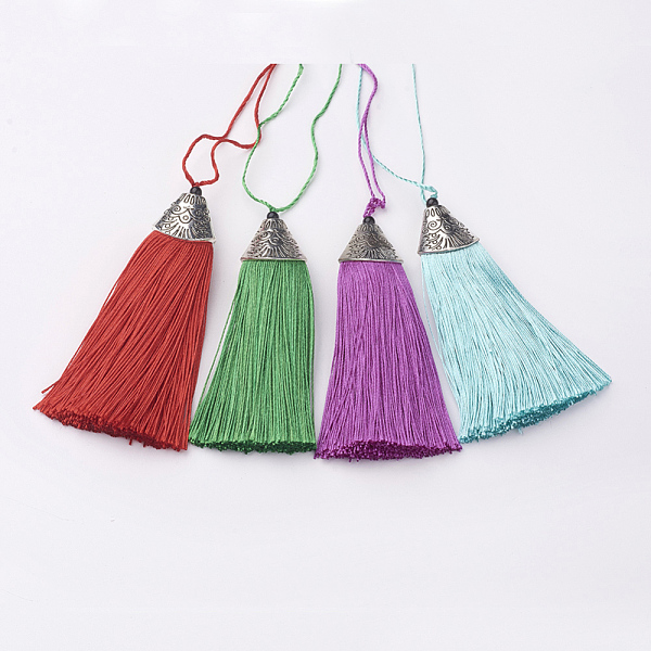 PandaHall Nylon Tassels Big Pendant Decorations, with CCB Plastic, Antique Silver, Mixed Color, 85x20x10.5mm Nylon Multicolor
PandaHall Nylon Tassels Big Pendant Decorations, with CCB Plastic, Antique Silver, Mixed Color, 85x20x10.5mm Nylon Multicolor