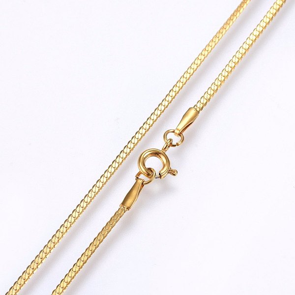 PandaHall 304 Stainless Steel Snake Chain Necklaces, with Lobster Claw Clasps, Golden, 18.1 inch(46cm), 1.6x0.4mm 304 Stainless Steel
PandaHall 304 Stainless Steel Snake Chain Necklaces, with Lobster Claw Clasps, Golden, 18.1 inch(46cm), 1.6x0.4mm 304 Stainless Steel