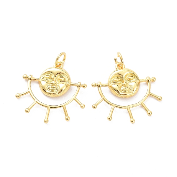 PandaHall Brass Charms, with Jump Ring, Long-Lasting Plated, Sun with Face, Real 18K Gold Plated, 20~21x22x3mm, Jump Ring: 5x1mm, 3.5mm...
PandaHall Brass Charms, with Jump Ring, Long-Lasting Plated, Sun with Face, Real 18K Gold Plated, 20~21x22x3mm, Jump Ring: 5x1mm, 3.5mm...