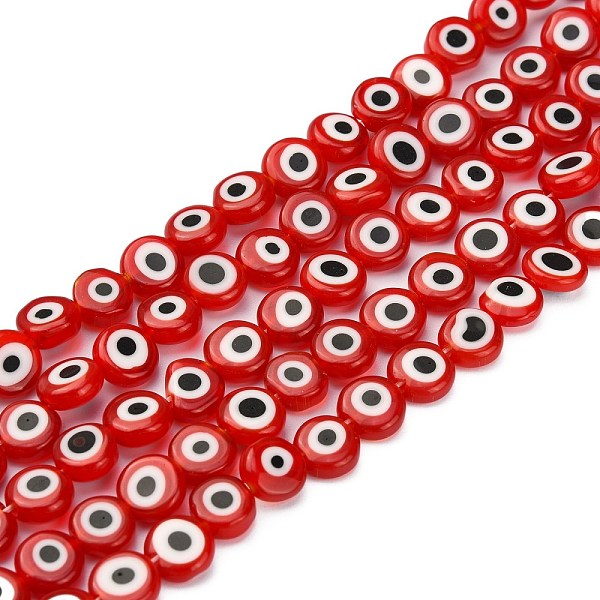 PandaHall Handmade Lampwork Beads, Evil Eye, Flat Round, Red, about 8mm in diameter, 4mm thick, hole: 1mm, about 50pcs/strand Lampwork Evil...
PandaHall Handmade Lampwork Beads, Evil Eye, Flat Round, Red, about 8mm in diameter, 4mm thick, hole: 1mm, about 50pcs/strand Lampwork Evil...