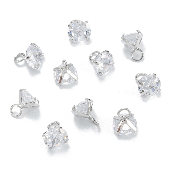 PandaHall Brass Clear Cubic Zirconia Charms, Long-Lasting Plated, Diamond, Platinum, 7x6x6mm, Hole: 2mm Brass+Cubic Zirconia Diamond Clear
PandaHall Brass Clear Cubic Zirconia Charms, Long-Lasting Plated, Diamond, Platinum, 7x6x6mm, Hole: 2mm Brass+Cubic Zirconia Diamond Clear