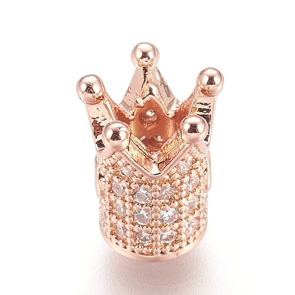 PandaHall Brass Micro Pave Cubic Zirconia Beads, Crown, Clear, Real Rose Gold Plated, 10x8mm, Hole: 1.4mm Brass+Cubic Zirconia Crown Clear
PandaHall Brass Micro Pave Cubic Zirconia Beads, Crown, Clear, Real Rose Gold Plated, 10x8mm, Hole: 1.4mm Brass+Cubic Zirconia Crown Clear