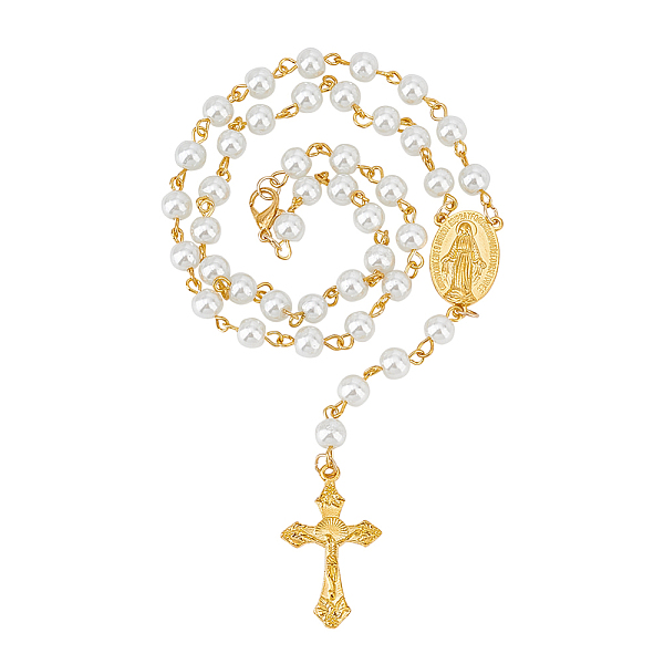 PandaHall 6 Pcs Glass Pearl Beaded Rosary Necklace, White Pearl Metal Beaded Pray Rosary Necklace with Tibetan Style Alloy Pendant and...
PandaHall 6 Pcs Glass Pearl Beaded Rosary Necklace, White Pearl Metal Beaded Pray Rosary Necklace with Tibetan Style Alloy Pendant and...