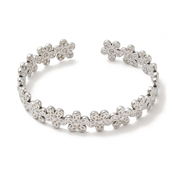 PandaHall 304 Stainless Steel Flower Wrap Cuff Bangles for Women, Stainless Steel Color, Inner Diameter: 2-1/8 inch(5.4cm) 304 Stainless...
PandaHall 304 Stainless Steel Flower Wrap Cuff Bangles for Women, Stainless Steel Color, Inner Diameter: 2-1/8 inch(5.4cm) 304 Stainless...