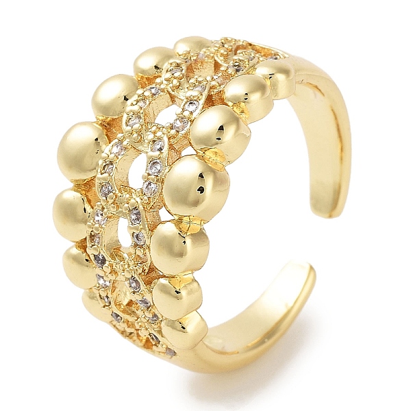 PandaHall Rack Plating Brass Pave Clear Cubic Zirconia OPen Cuff Rings, Cadmium Free & Lead Free, Long-Lasting Plated, Flat Round, Real 18K...
PandaHall Rack Plating Brass Pave Clear Cubic Zirconia OPen Cuff Rings, Cadmium Free & Lead Free, Long-Lasting Plated, Flat Round, Real 18K...