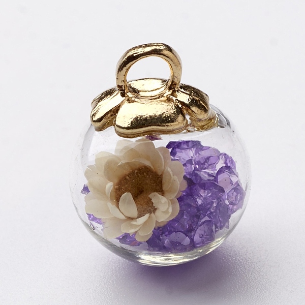 PandaHall Glass Ball Pendants, with CCB Plastic Findings, Random Dried Flower and Rhinestone, Medium Purple, 23.5x18.5mm, Hole: 3.5mm Glass...
PandaHall Glass Ball Pendants, with CCB Plastic Findings, Random Dried Flower and Rhinestone, Medium Purple, 23.5x18.5mm, Hole: 3.5mm Glass...