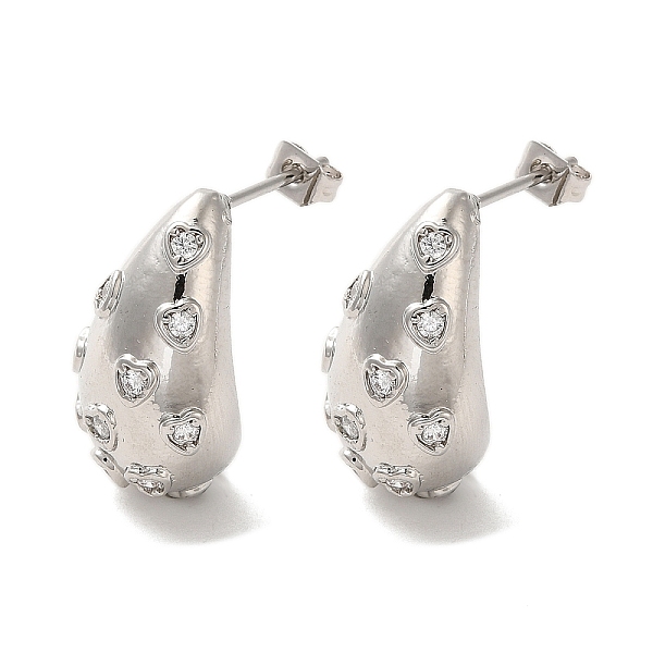 PandaHall Brass with Cubic Zirconia Stud Earrings, Teardrop with Heart, Lead Free & Cadmium Free, Long-Lasting Plated, Platinum, 22x12mm..., Clear
PandaHall Brass with Cubic Zirconia Stud Earrings, Teardrop with Heart, Lead Free & Cadmium Free, Long-Lasting Plated, Platinum, 22x12mm..., Clear