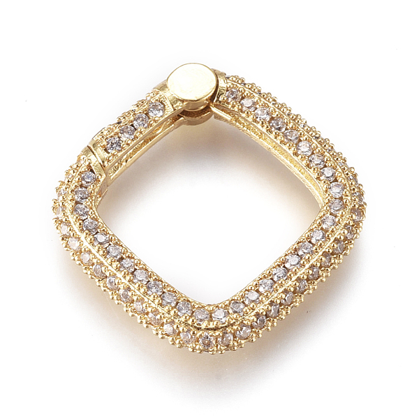 PandaHall Brass Spring Gate Rings, with Clear Cubic Zirconia, Square, Golden, 20x20x4mm, Inner Diameter: 15x14mm Brass Clear
PandaHall Brass Spring Gate Rings, with Clear Cubic Zirconia, Square, Golden, 20x20x4mm, Inner Diameter: 15x14mm Brass Clear