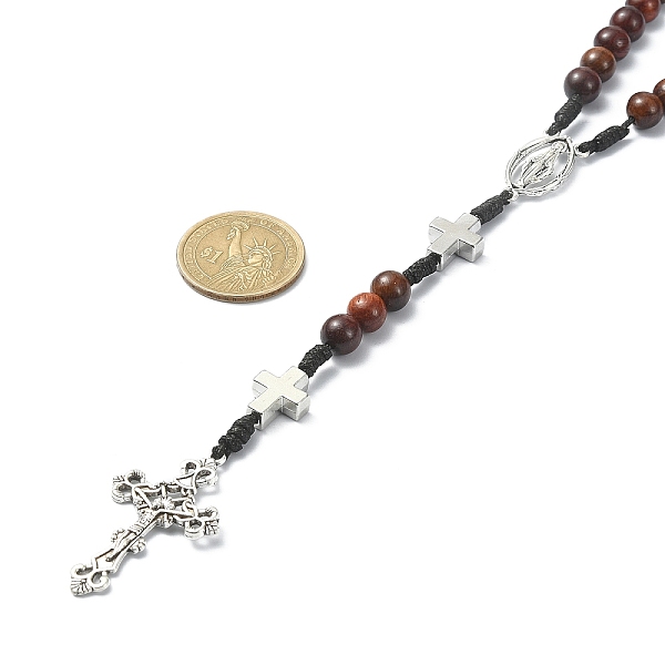 PandaHall Wood Rosary Bead Necklaces, Alloy Virgin Mary with Cross Pendant Necklace for Women, Antique Silver, 25.98 inch(66cm) Wood Cross
PandaHall Wood Rosary Bead Necklaces, Alloy Virgin Mary with Cross Pendant Necklace for Women, Antique Silver, 25.98 inch(66cm) Wood Cross