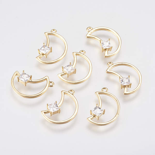 PandaHall Brass Micro Pave Cubic Zirconia Charms, Moon, Clear, Real 18K Gold Plated, 15x10x2.5mm, Hole: 1mm Brass+Cubic Zirconia Moon Clear
PandaHall Brass Micro Pave Cubic Zirconia Charms, Moon, Clear, Real 18K Gold Plated, 15x10x2.5mm, Hole: 1mm Brass+Cubic Zirconia Moon Clear