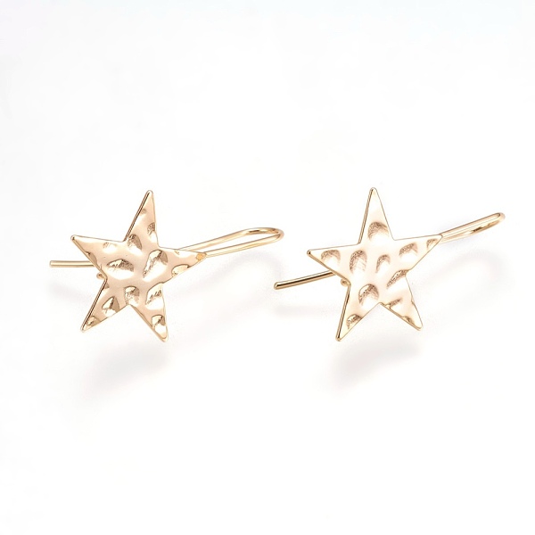 PandaHall Brass Earring Hooks, Star, Nickel Free, Real 18K Gold Plated, 32x20x4mm, Hole: 1.8mm, 20 Gauge, Pin: 0.8mm Brass
PandaHall Brass Earring Hooks, Star, Nickel Free, Real 18K Gold Plated, 32x20x4mm, Hole: 1.8mm, 20 Gauge, Pin: 0.8mm Brass
