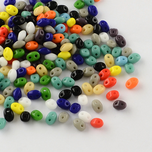 PandaHall 2-Hole Seed Beads, Czech Glass Beads, Mixed Color, 5x3.5x3mm, Hole: 0.5mm, about 650pcs/bag Czech Glass Oval Multicolor
PandaHall 2-Hole Seed Beads, Czech Glass Beads, Mixed Color, 5x3.5x3mm, Hole: 0.5mm, about 650pcs/bag Czech Glass Oval Multicolor