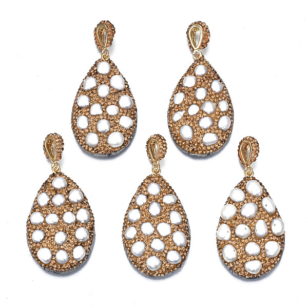 PandaHall Natural Freshwater Pearl Big Pendants, with Polymer Clay Light Colorado Topaz Rhinestone, Alloy Clasp and PU Leather Back, Cadmium..., Yellow
PandaHall Natural Freshwater Pearl Big Pendants, with Polymer Clay Light Colorado Topaz Rhinestone, Alloy Clasp and PU Leather Back, Cadmium..., Yellow