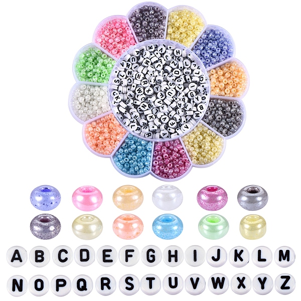 PandaHall 216g 12 Colors Round Glass Seed Beads, 40g Flat Round with Letter Acrylic Beads and 2 Rolls Elastic Stretch Thread, for DIY..., Black
PandaHall 216g 12 Colors Round Glass Seed Beads, 40g Flat Round with Letter Acrylic Beads and 2 Rolls Elastic Stretch Thread, for DIY..., Black