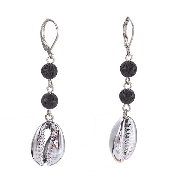 PandaHall Natural Lava Rock Leverback Earrings, Faceted, with Sea Shell Beads, Iron Eye Pin and Brass Leverback Earring Findings, 57~60mm...
PandaHall Natural Lava Rock Leverback Earrings, Faceted, with Sea Shell Beads, Iron Eye Pin and Brass Leverback Earring Findings, 57~60mm...