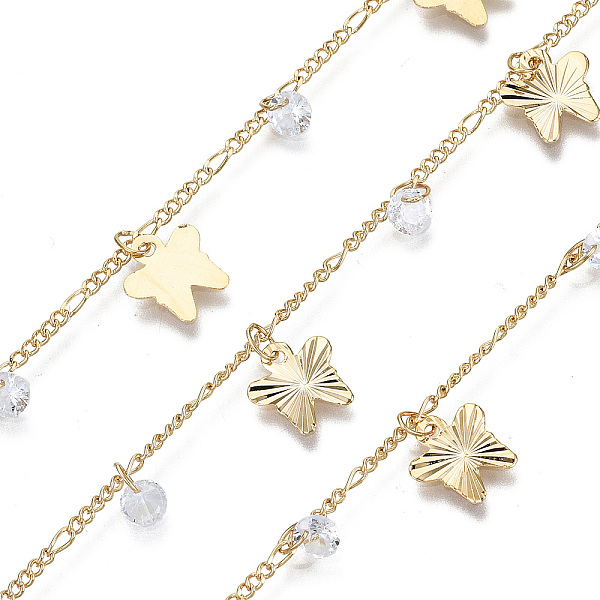 PandaHall Handmade Brass Figaro Chains, with Cubic Zirconia Charms and Spool, Soldered, Cadmium Free & Nickel Free & Lead Free, Textured..., Clear
PandaHall Handmade Brass Figaro Chains, with Cubic Zirconia Charms and Spool, Soldered, Cadmium Free & Nickel Free & Lead Free, Textured..., Clear