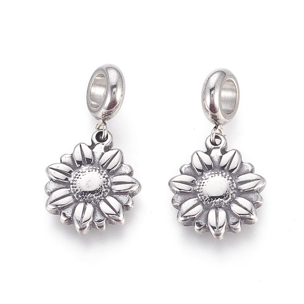 PandaHall 304 Stainless Steel European Dangle Charms, Large Hole Pendants, Daisy, Antique Silver, 28.5mm, Hole: 5mm, Pendant: 17.5x15x3mm...
PandaHall 304 Stainless Steel European Dangle Charms, Large Hole Pendants, Daisy, Antique Silver, 28.5mm, Hole: 5mm, Pendant: 17.5x15x3mm...