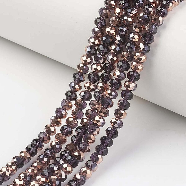 PandaHall Electroplate Transparent Glass Beads Strands, Half Copper Plated, Faceted, Rondelle, Coconut Brown, 3x2mm, Hole: 0.8mm, about...
PandaHall Electroplate Transparent Glass Beads Strands, Half Copper Plated, Faceted, Rondelle, Coconut Brown, 3x2mm, Hole: 0.8mm, about...