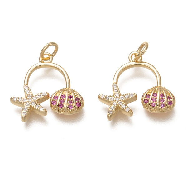 PandaHall Brass Micro Pave Clear & Medium Violet Red Cubic Zirconia Pendants, with Jump Ring, Long-Lasting Plated, Starfish & Shell Shape...
PandaHall Brass Micro Pave Clear & Medium Violet Red Cubic Zirconia Pendants, with Jump Ring, Long-Lasting Plated, Starfish & Shell Shape...