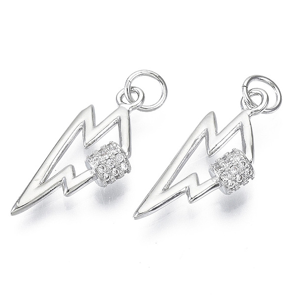 PandaHall Brass Micro Pave Cubic Zirconia Pendants, Nickel Free, with Jump Rings, Lightning, Clear, Real Platinum Plated, 21x9.5x4mm, Jump...
PandaHall Brass Micro Pave Cubic Zirconia Pendants, Nickel Free, with Jump Rings, Lightning, Clear, Real Platinum Plated, 21x9.5x4mm, Jump...
