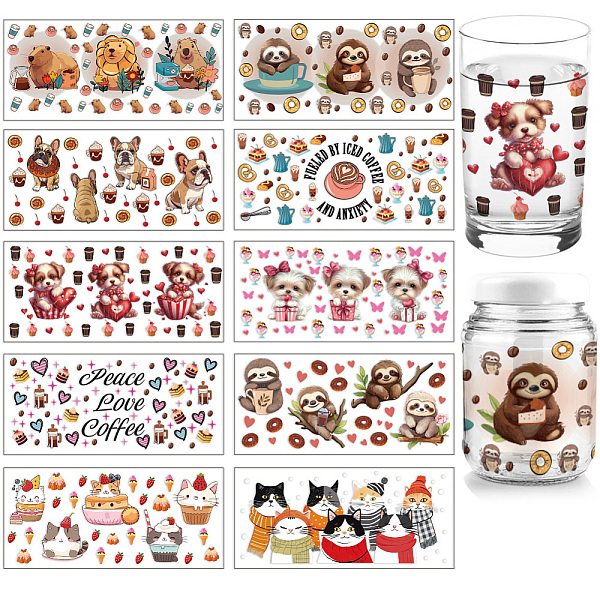 PandaHall arricraft 10 Sheets UV DTF Cup Wrap, 10 Styles Dessert Cat Dog Capybara Animal Rub on Transfers PVC Transfer Stickers Waterproof..., Multicolor
PandaHall arricraft 10 Sheets UV DTF Cup Wrap, 10 Styles Dessert Cat Dog Capybara Animal Rub on Transfers PVC Transfer Stickers Waterproof..., Multicolor