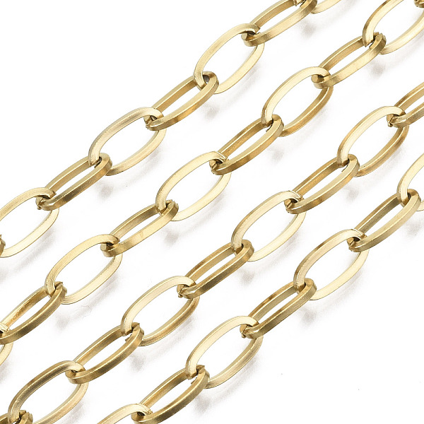 PandaHall 304 Stainless Steel Paperclip Chains, Drawn Elongated Cable Chains, with Spool, Unwelded, Oval, Real 18K Gold Plated, Link...
PandaHall 304 Stainless Steel Paperclip Chains, Drawn Elongated Cable Chains, with Spool, Unwelded, Oval, Real 18K Gold Plated, Link...