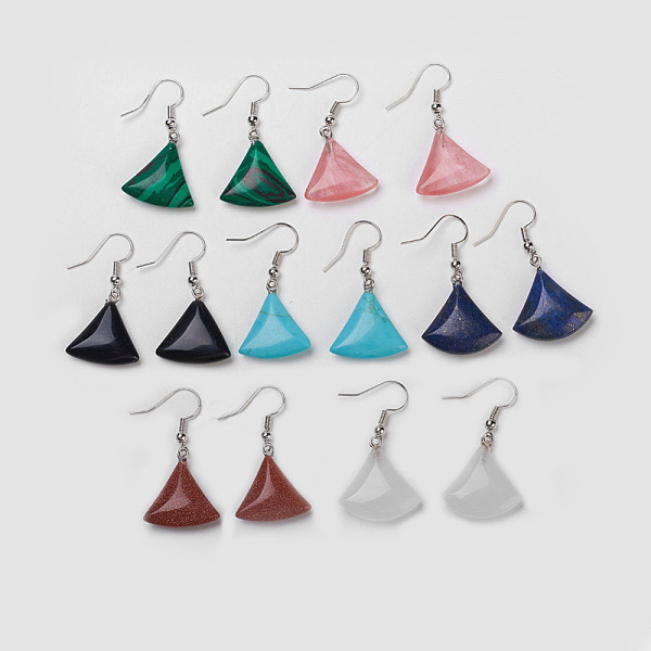 PandaHall Natural & Synthetic Gemstone Dangle Earrings, with Platinum Tone Brass Findings, Triangle, 38mm, Pin: 0.7mm Mixed Stone Multicolor
PandaHall Natural & Synthetic Gemstone Dangle Earrings, with Platinum Tone Brass Findings, Triangle, 38mm, Pin: 0.7mm Mixed Stone Multicolor