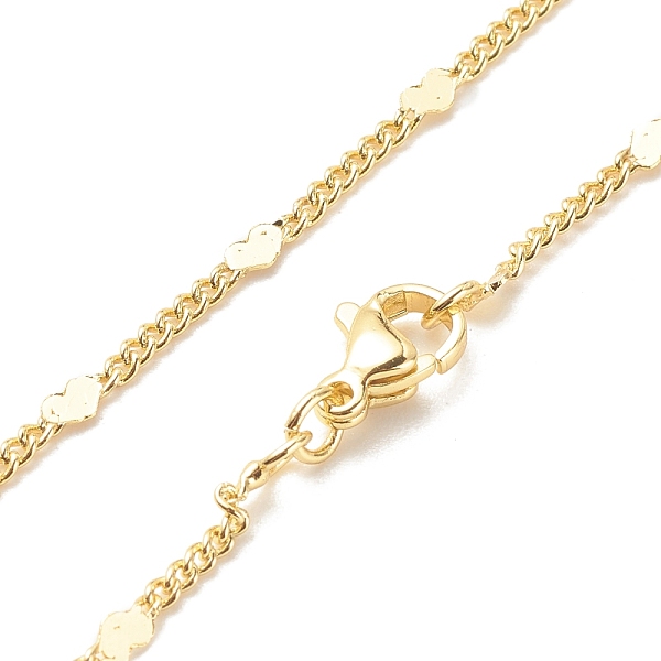 PandaHall Brass Curb Chains with Heart Necklace for Women, Cadmium Free & Lead Free, Real 18K Gold Plated, 17.20 inch(43.7cm) Brass
PandaHall Brass Curb Chains with Heart Necklace for Women, Cadmium Free & Lead Free, Real 18K Gold Plated, 17.20 inch(43.7cm) Brass