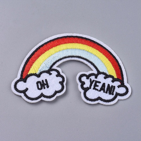 PandaHall Computerized Embroidery Cloth Iron On/Sew On Patches, Costume Accessories, Rainbow with Word OH Yeah, Colorful, 76x49x1mm Cloth...
PandaHall Computerized Embroidery Cloth Iron On/Sew On Patches, Costume Accessories, Rainbow with Word OH Yeah, Colorful, 76x49x1mm Cloth...
