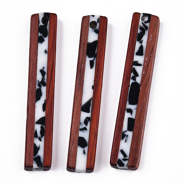 PandaHall Opaque Resin & Wood Pendants, Two-Tone, Rectangle Charm, Black, White, 45~47x7~9x4.5mm, Hole: 2mm Resin+Wood Rectangle White
PandaHall Opaque Resin & Wood Pendants, Two-Tone, Rectangle Charm, Black, White, 45~47x7~9x4.5mm, Hole: 2mm Resin+Wood Rectangle White