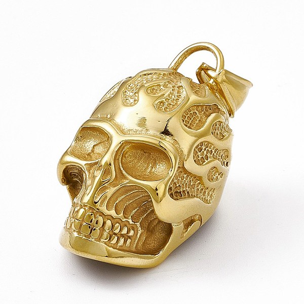 PandaHall Ion Plating(IP) 304 Stainless Steel Manual Polishing Pendants, Skull Charm, Antique Golden, 36x23x33.5mm, Hole: 8.5x4.5mm 304...
PandaHall Ion Plating(IP) 304 Stainless Steel Manual Polishing Pendants, Skull Charm, Antique Golden, 36x23x33.5mm, Hole: 8.5x4.5mm 304...